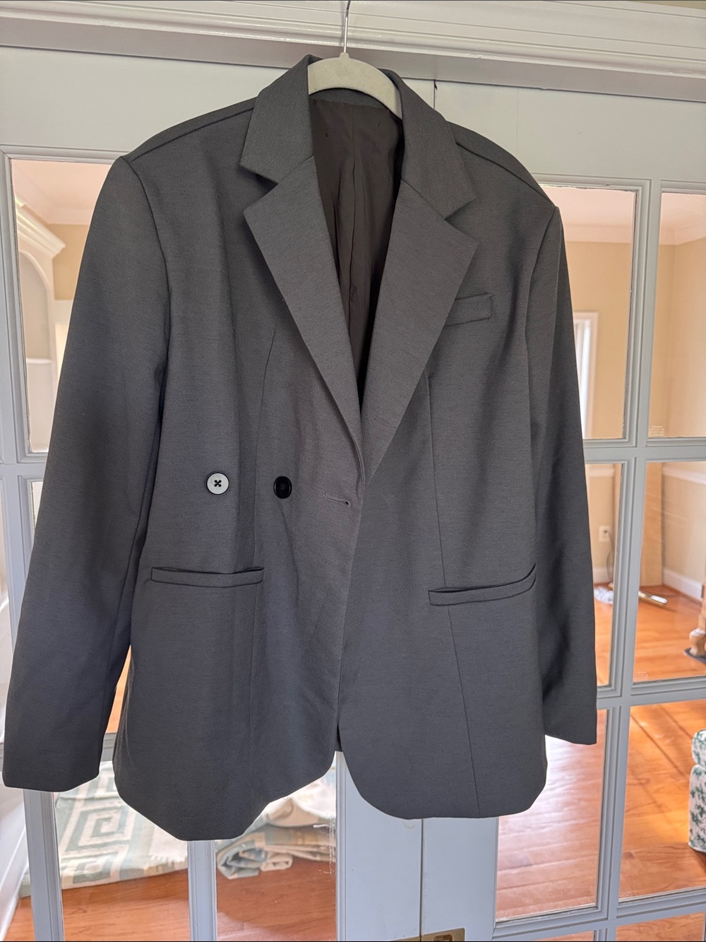 Dark Gray Single-Breast Blazer - Tailored Sport Coat